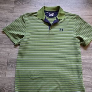 Under Armour Men's Polo Shirt in Green and Blue Stripes